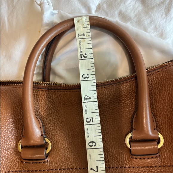 Michael Kors Carine Satchel Bag Camel Brown Leather with Strap and Dust Bag EUC - Picture 11 of 16